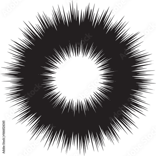 Dynamic black and white radial burst for modern design projects and creative visual statements