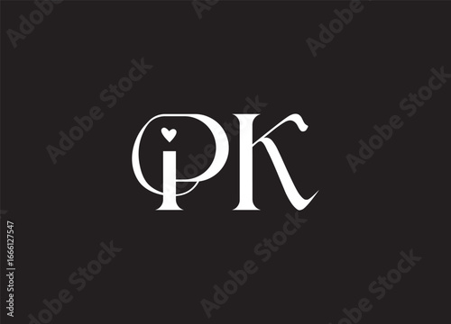 PK Logo Design Vector. Elegant Monogram Logo Design