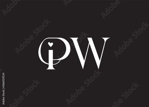 PW Logo Design Vector. Elegant Monogram Logo Design