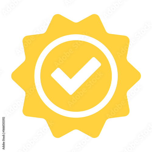 Verified badge icon tick symbol vector approved check mark icon. Blue checkmark icons - Certificate badge Quality certify icon