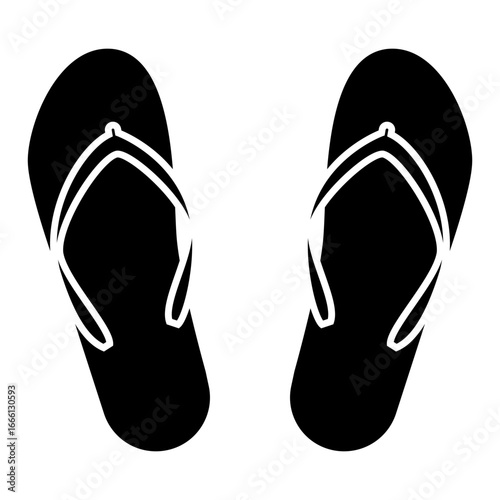 Flip flops vector icon. Slippers illustration sign. Beach slippers symbol or logo.