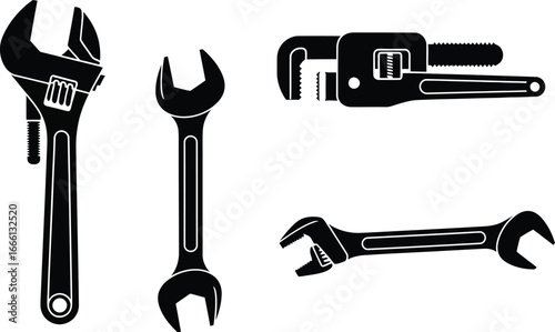 Wrenches vector silhouette edible illustration icons