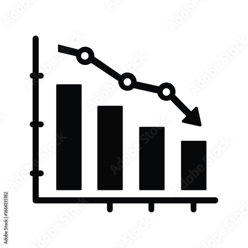 Market value decline graph icon