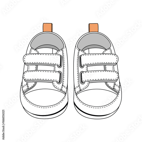 Comfortable toddler hook and loop fastener casual sneakers for everyday wear