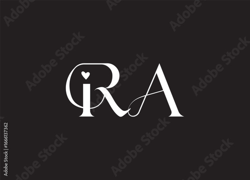 RA Logo Design Vector. Elegant Monogram Logo Design