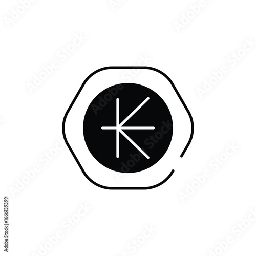 Kip icon design with white background stock illustration