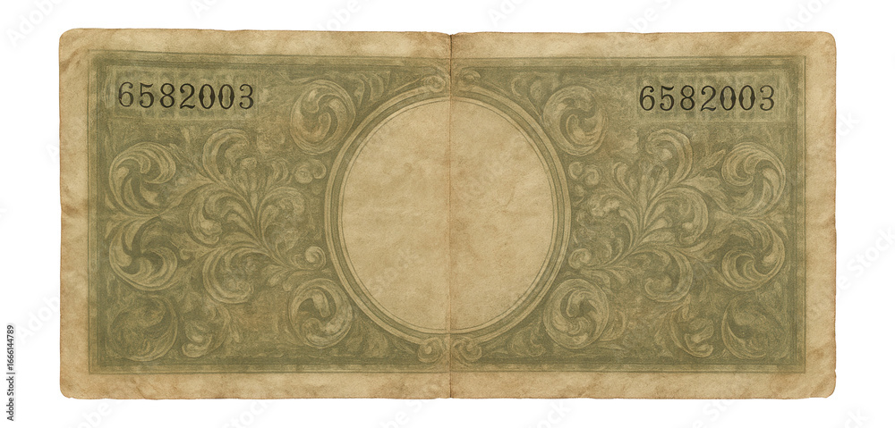 Fototapeta premium Worn banknote with faded ink