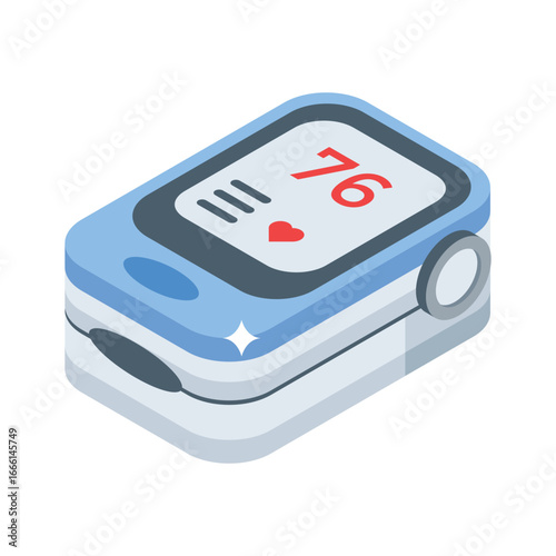 Download premium isometric style icon of oximeter