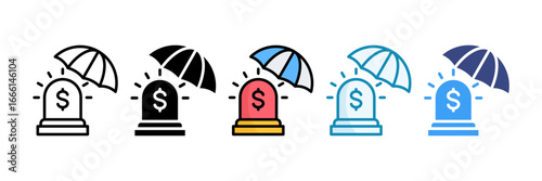 Emergency Fund Icon Set Multiple Style Collection