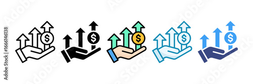 Profit Icon Set Multiple Style Collection