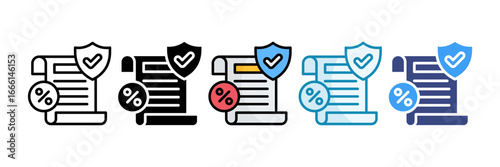 Tax Document Icon Set Multiple Style Collection