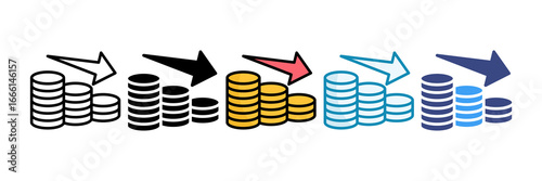 Loss Icon Set Multiple Style Collection