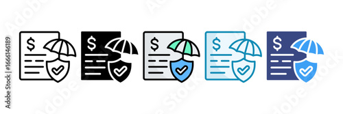 Insurance Plan Icon Set Multiple Style Collection