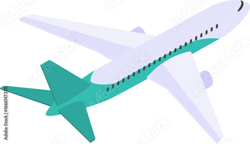 Plane Public Transpportation Isometric Icons Vector