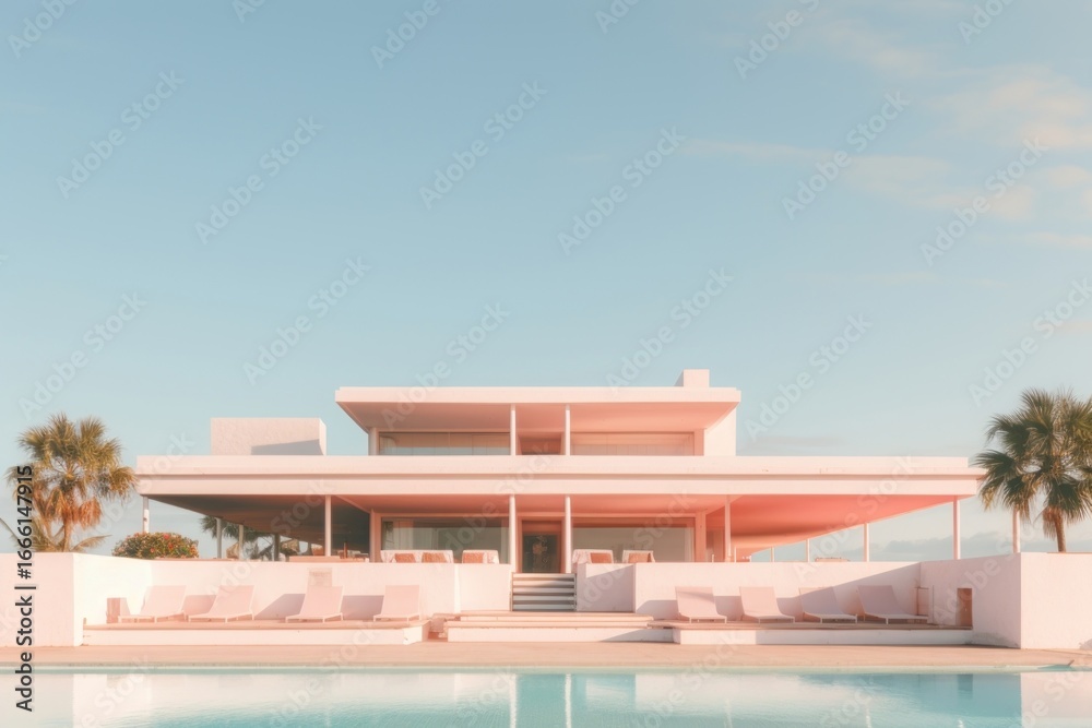 Fototapeta premium Beach resort architecture building outdoors.