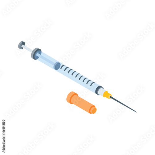 Get this premium isometric style icon of insulin injection