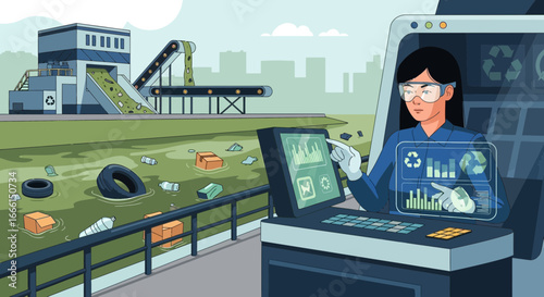 young woman in the river