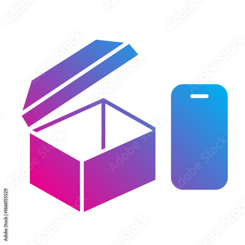 Unboxing gadget package Flat Gradient icon