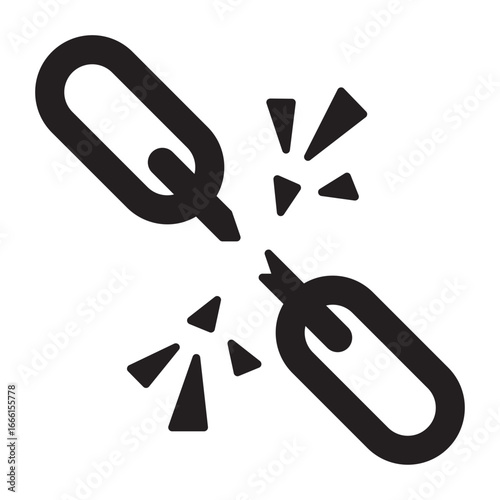 Broken cable disconnection Glyph icon