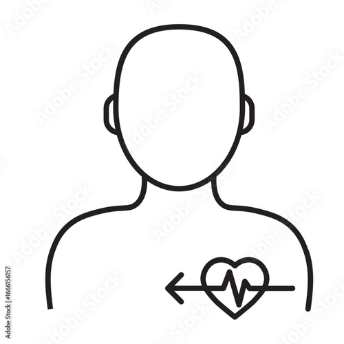 Health monitoring wearable line icon