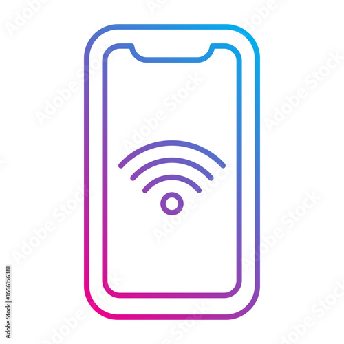 Mobile contactless payment Line Gradient icon