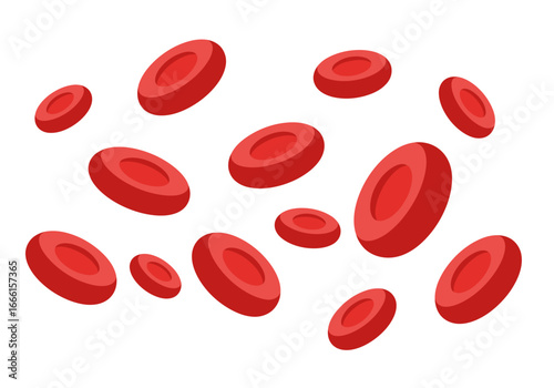 Multiple red blood cells are scattered throughout the scene