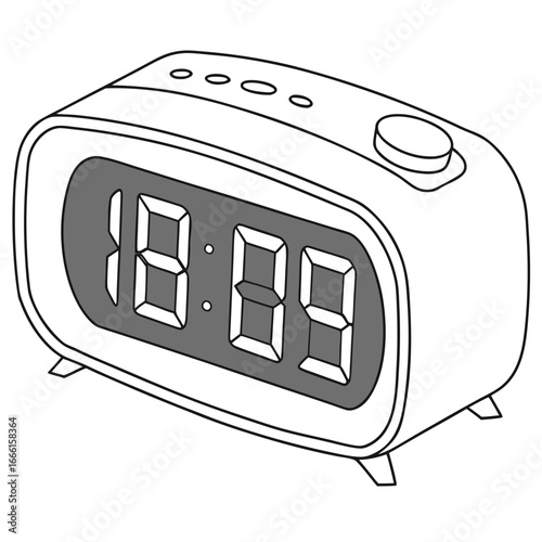 Modern digital alarm clock with large display showing the time 18 09