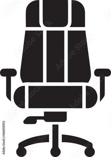 Office chairs silhouette vector