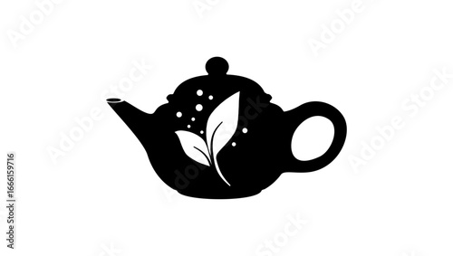 Green Tea, black isolated silhouette