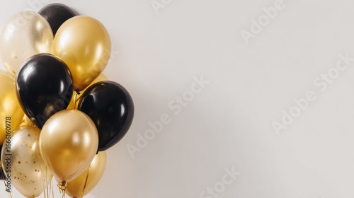 Wallpaper Mural Colorful Balloons in Black and Gold Arranged for a Festive Celebration or Event Torontodigital.ca