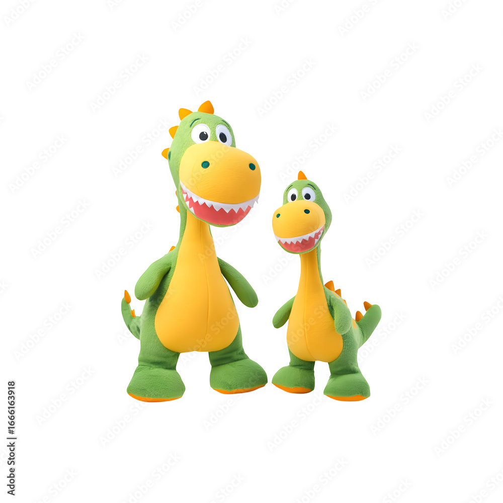 Naklejka premium Cute and adorable dinosaur dolls perfect for playful decor or imaginative playtime 