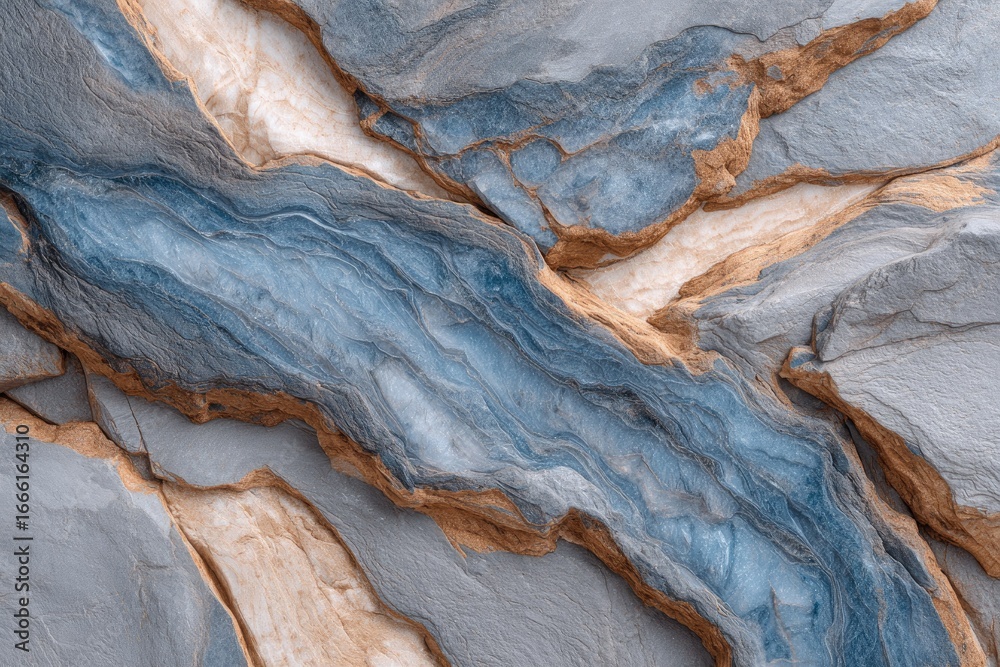 Naklejka premium Close-up of fractured rock, natural patterns