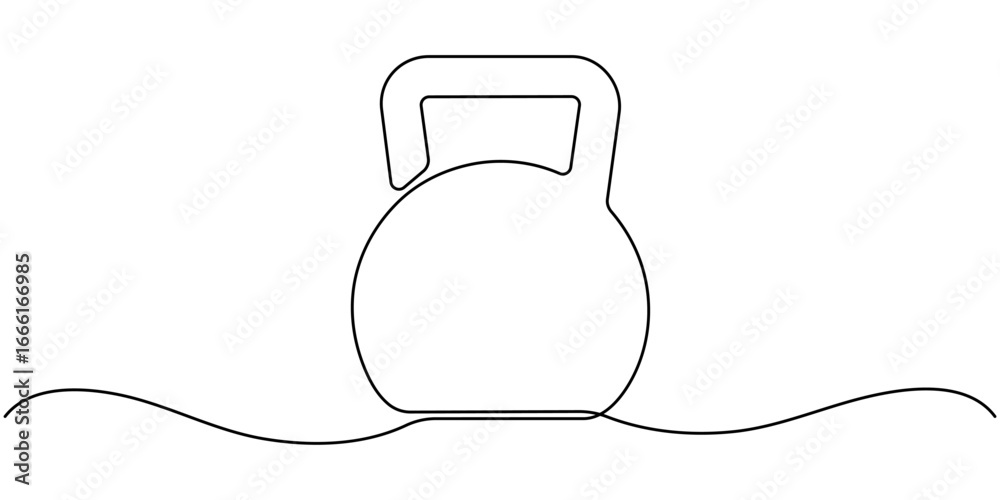 Obraz premium One Continuous Line Drawing of Kettlebell Icon. Single Line Vector Illustration. 