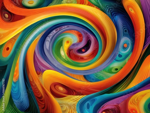 Wallpaper Mural Modern Art Elegance: Swirling Colors and Geometric Patterns Abstract Background Torontodigital.ca