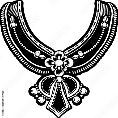 Fotografie Vector art of elegant necklace with flower, a stylish accessory for any occasion