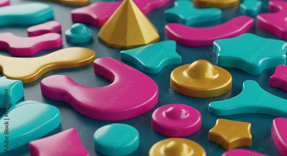 Naklejka premium Looking for a playful surface featuring colorful shapes?
