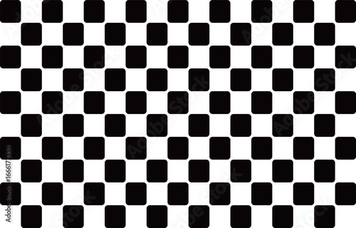 黒い角丸の市松模様　　170マス　17×10　Web　Adobe Illustrator Artwork