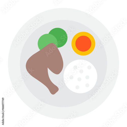 Vector Illustration of Fried Chicken Dish