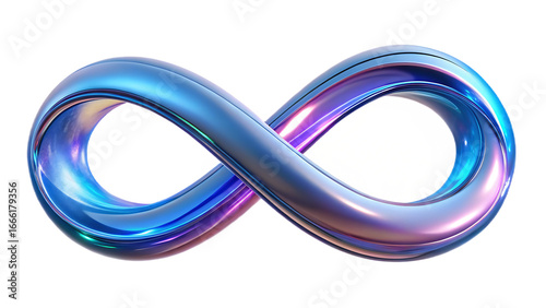 Elegant 3D infinity symbol with vibrant iridescent colors, representing endless possibilities