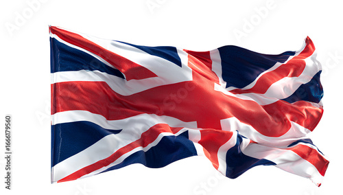  the british flag is waving on the pole, a transparent background png file.