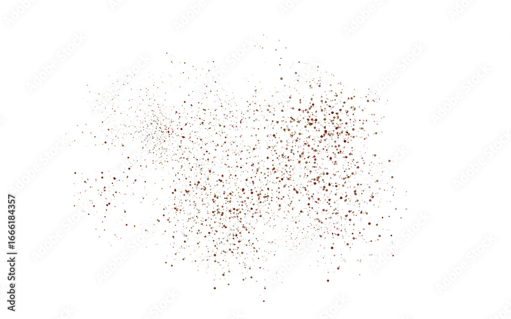 Obraz premium Splashes of abstract watercolor spots scattered across the page, imitating cinnamon. Hand-drawn illustration isolated on a white background.
