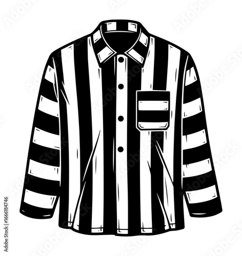 Striped prison uniform black and white vector