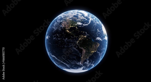 Wallpaper Mural Earth from space North and South America visible City lights illuminate night areas Torontodigital.ca