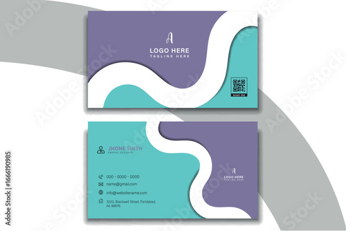 Clean professional business card template, visiting card, business card template.