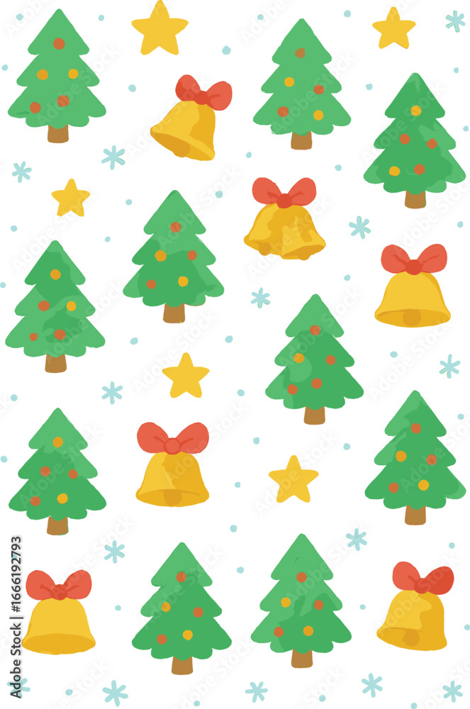 Obraz premium Seamless Watercolor Christmas Pattern with Festive Ornaments
