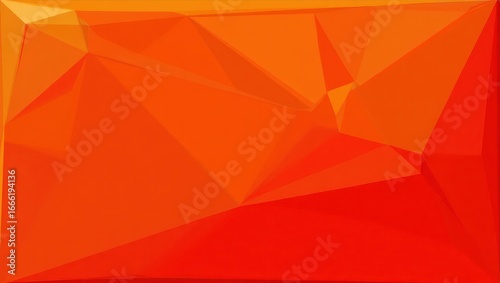 Vibrant orange-red geometric pattern composed of many small triangles, creating a dynamic and modern design.