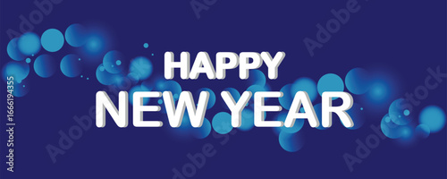 Happy New Year 2026. Template for greeting card, invitation, poster, flyer, web. Vector illustration isolated on background.