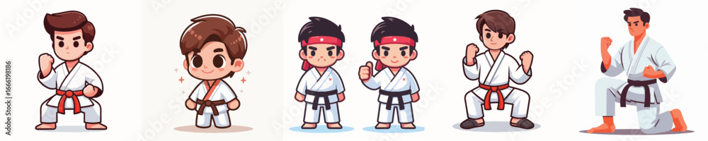 Fototapeta premium Children are practicing Karate wearing Karate uniforms