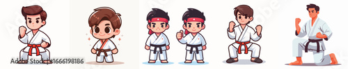 Children are practicing Karate wearing Karate uniforms
