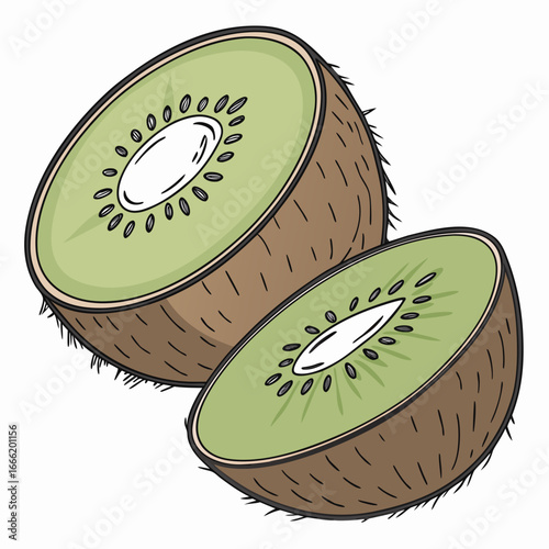 kiwi fruit on white background